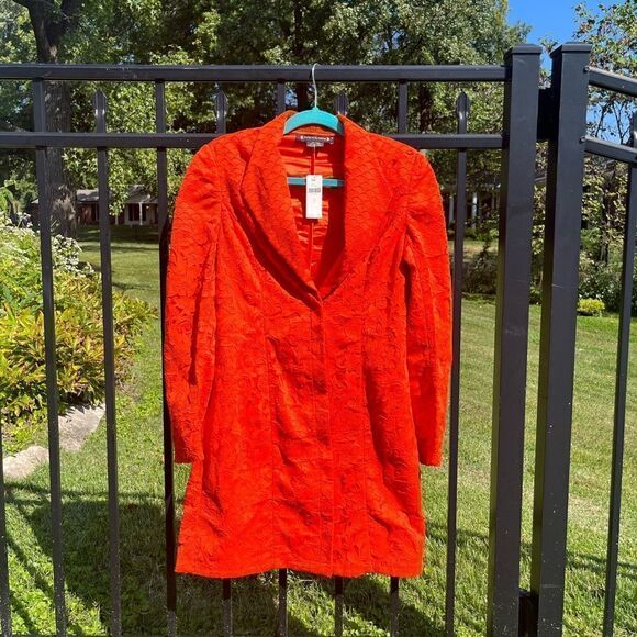 Anthropologie Pankaj & Nidhi Laser Cut Embroidered Blazer Dress NWT - Picture 13 of 16